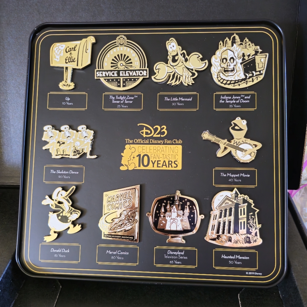 D23 10 Year Anniversary pin set 2019
